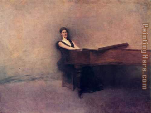 The Piano painting - Thomas Dewing The Piano art painting